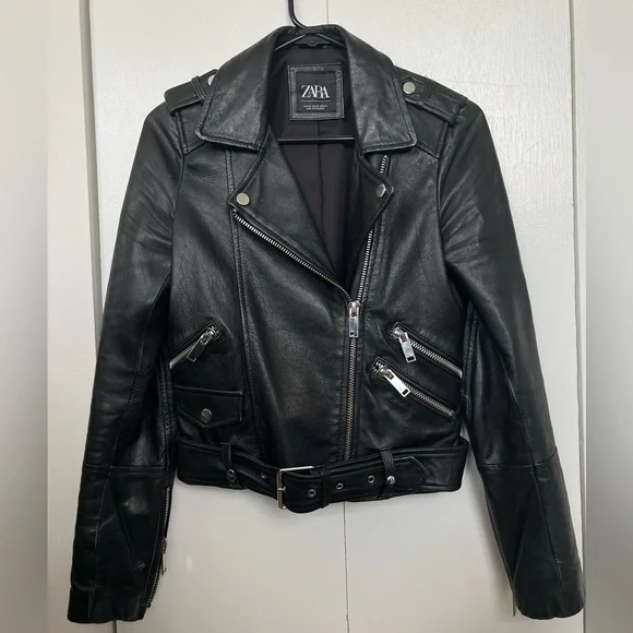 Zara | Jackets & Coats | Genuine Leather Zara Biker Jacket | Poshmark